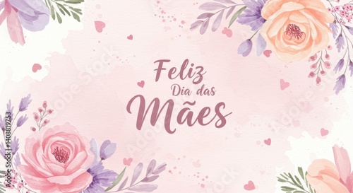 FELIZ DIA DAS MÃES COM FLORES