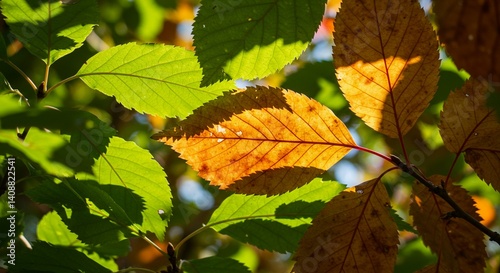 Autumn fallen leaves on ground colorful seasonal background   