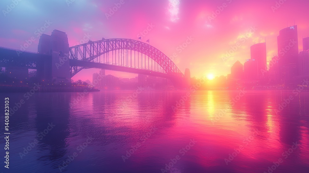 Obraz premium Cityscape Sunrise Reflection (2)