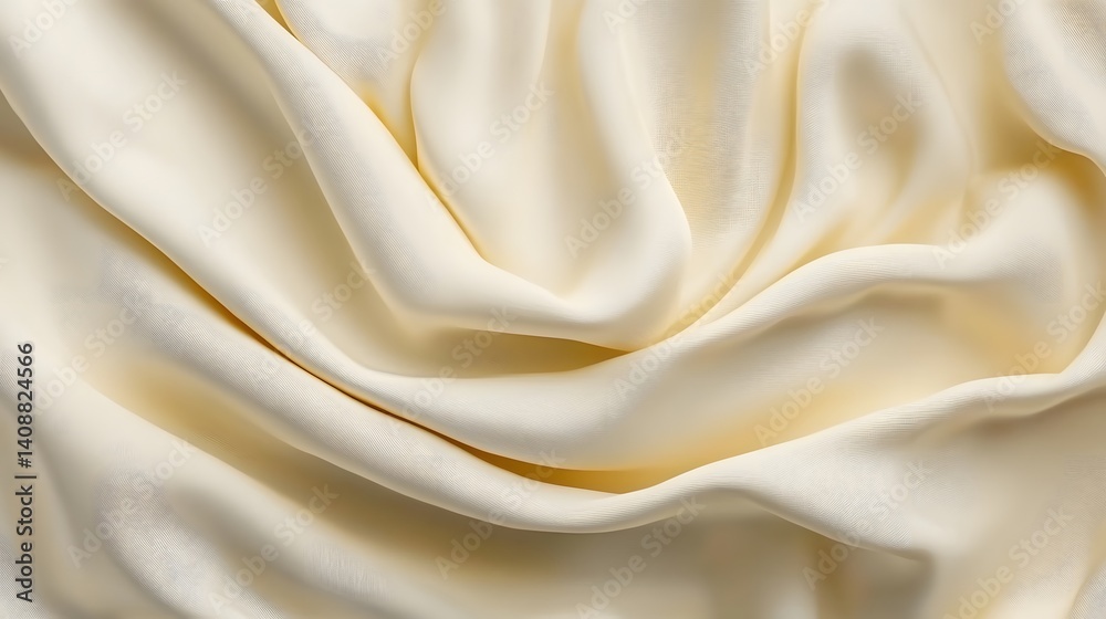 Obraz premium Cream Draped Fabric Texture Background Soft Elegant Silk