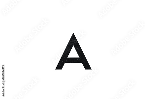 Stylish Black Capital Letter "A" on a White Background. A bold uppercase letter "A" in a clean modern font