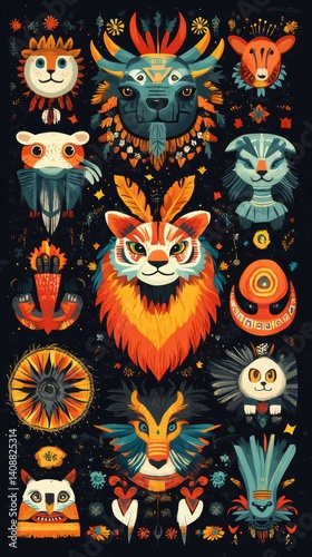 Wallpaper Mural Colorful and Playful Animal Illustrations with Unique Designs Torontodigital.ca