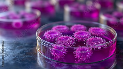 Microbial cultures in petri dishes