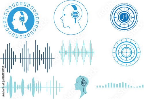 Voice signal circle elements set