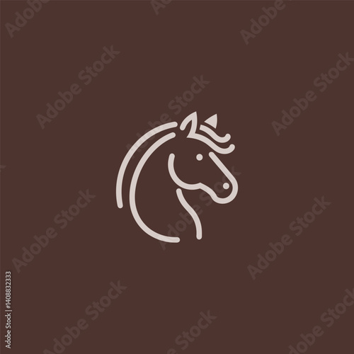 Horse Line Art Logo – Graceful horse in minimalist lines symbolizing speed and freedom.