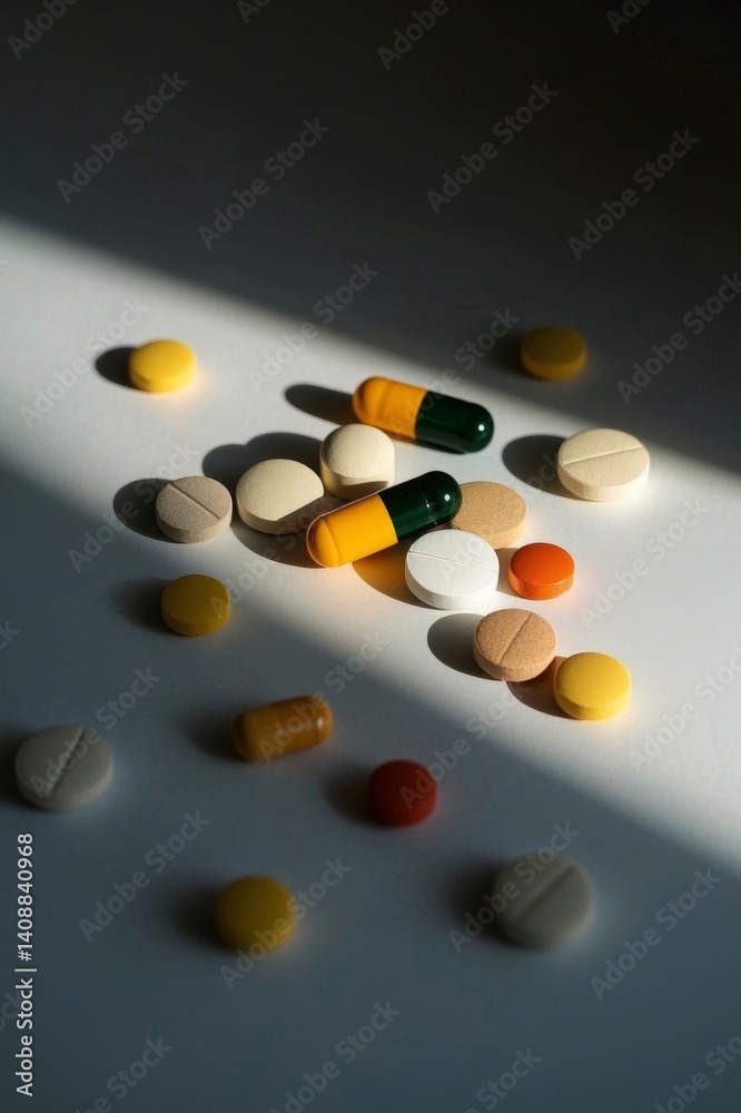 there are many pills and pills on a white surface there are many pills and pills on a white surface