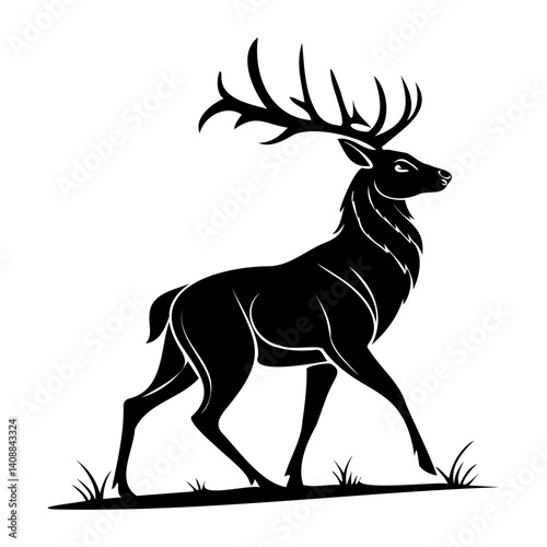 Deer Silhouette Vector Illustration Wildlife Animal Icon