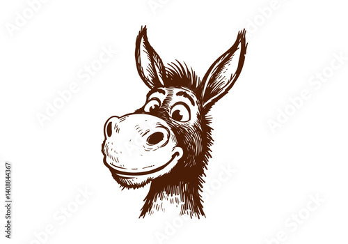 Donkey hand drawn sketch illustration vector