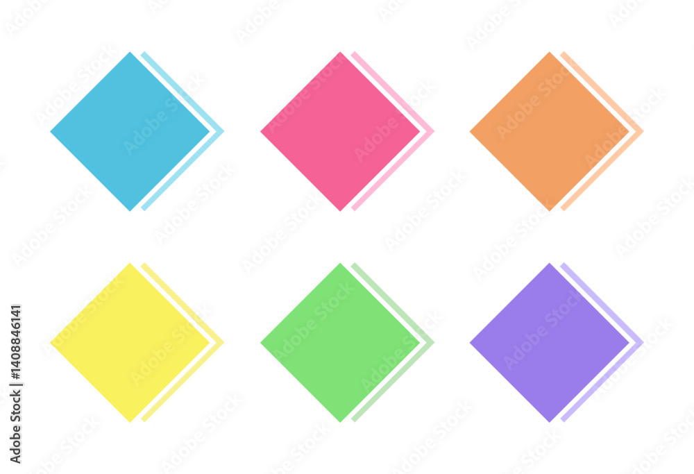 Simple Label Illustration with Overlapping Effect Simple Label Illustration with Overlapping Effect