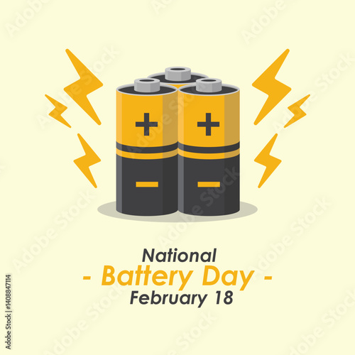 Vector Design National Battery Day – February 18.