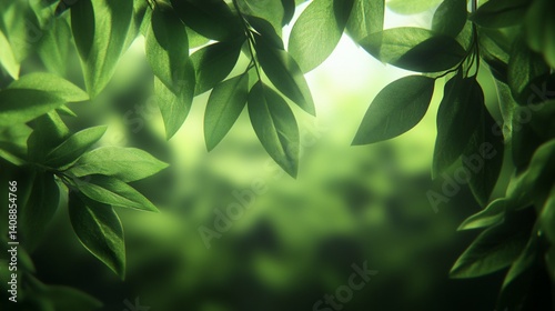 Lush green foliage, sunlit leaves