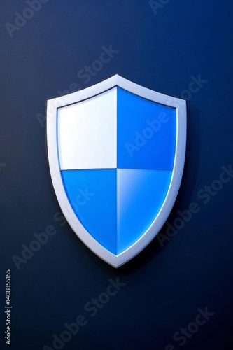 Free Download a close up of a blue and white shield on a black wall - GFXLoad