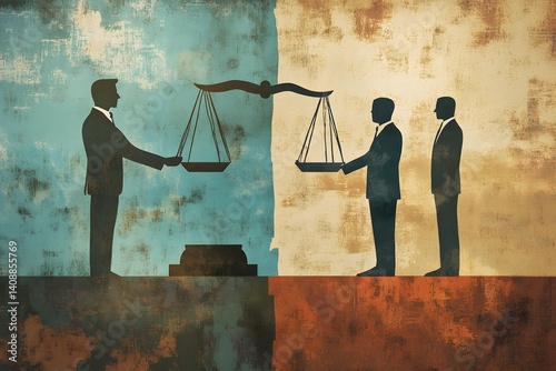 Businessmen and Scales of Justice