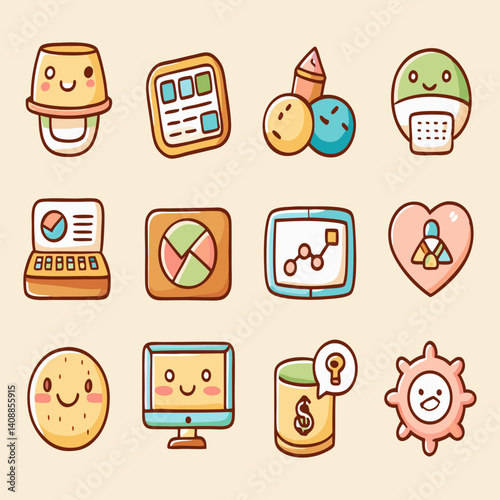 set of flat icons