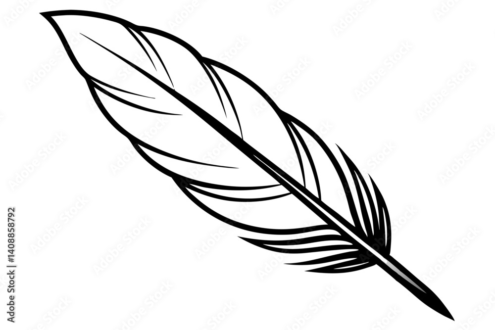 Obraz premium feather icon silhouette vector