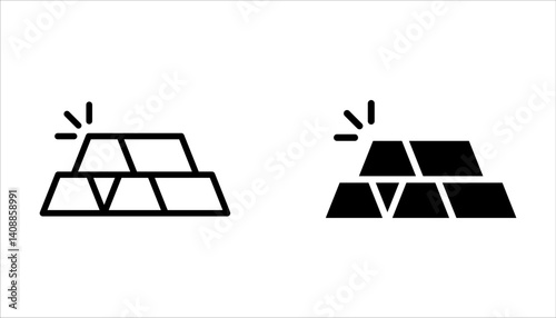 Simple Set of Gold Related Vector Line Icons. Contains such Icons as Price Change on white background