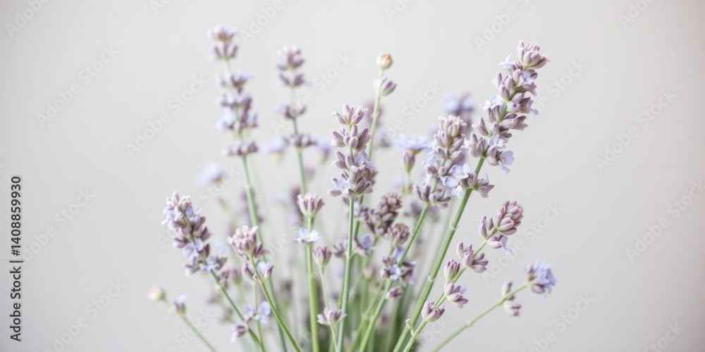 Naklejka premium Serene Lavender Flowers Botanical Beauty Floral Still Life