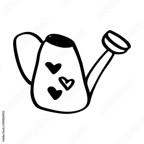watering can hand drawn