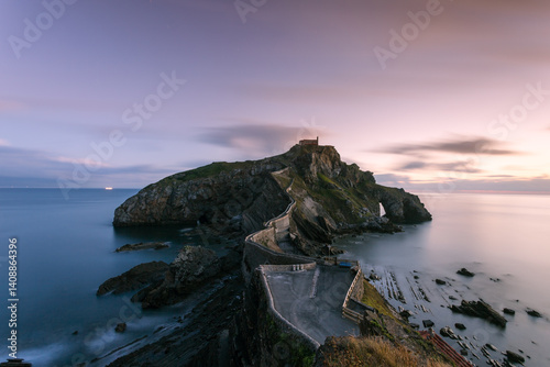 San Juan de Gaztelugatxe at sunset, Basque country, Spain
