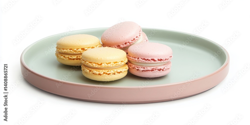 Fototapeta premium Colorful macaron set, isolated with white background