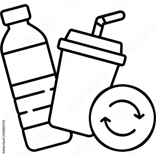 Plastic Waste Recycling Icon