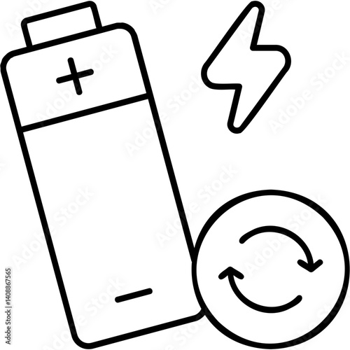 Batteries Waste Recycling Icon