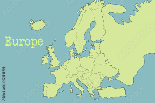 Blank European Countries Map, Useful for Classroom Activities and Map Quizzes, Educational Resource