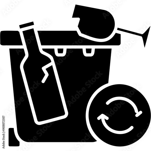 Glass Waste Recycling Icon