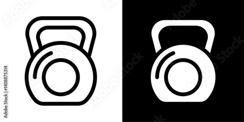 Kettlebell line and glyph icon, outline and glyph vector sign, linear and glyph style pictogram isolated on white and black. crossfit symbol, logo, icon, illustration