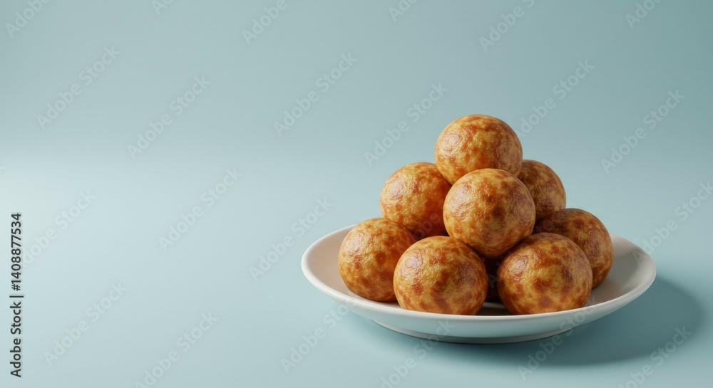 A Delectable Pyramid of Takoyaki: A Culinary Delight A Delectable Pyramid of Takoyaki: A Culinary Delight