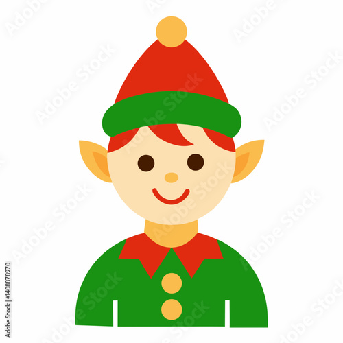 Cheerful Christmas Elf Character Illustration Red And Green Outfit Festive Design Graphic Resource For Holiday Projects