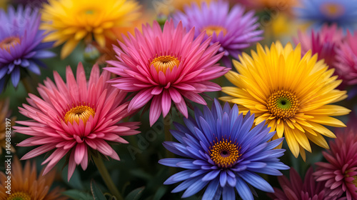 Vibrant statice flowers in close detail, rich and colorful