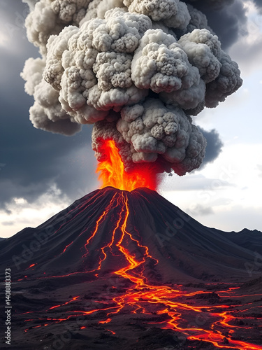 A volcanic eruption following an earthquake, when tectonic movements cause lava to erupt.