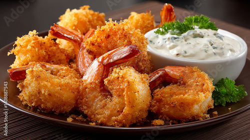 Crispy Fried Shrimp with Tartar Sauce on the Side