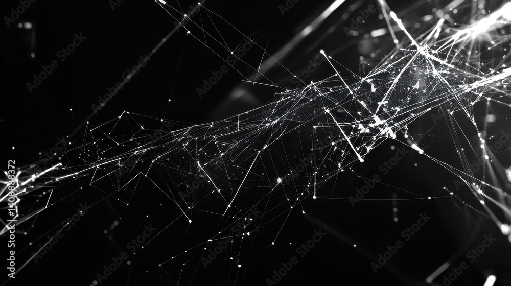 Abstract black Network Connection Background, Data and Technology