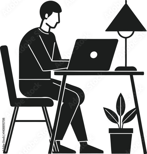 Casual yet Professional Remote Work Silhouette