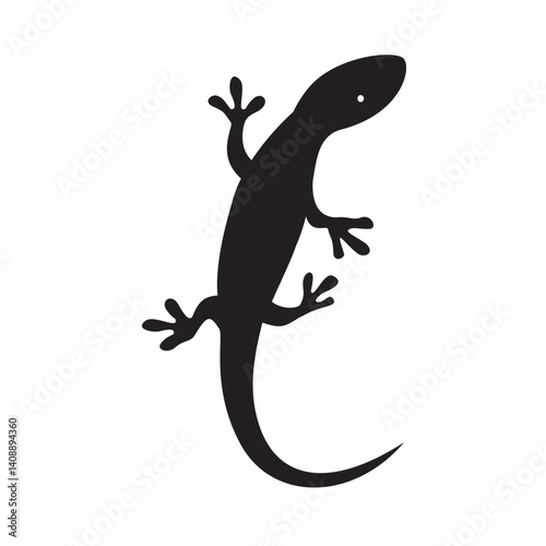 gecko silhouette design. lizard animal sign and symbol.