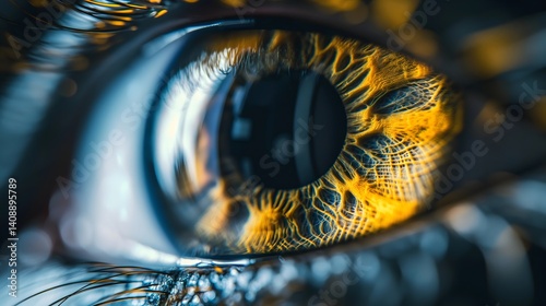 Obraz na płótnie Macro Close-up of an Eye's Iris w salonie