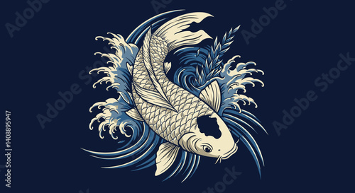 Koi of Moonlight Blessings