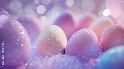 Obraz na płótnie Easter Eggs with Glitter w salonie