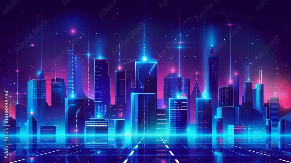 Neon Cyberpunk Cityscape