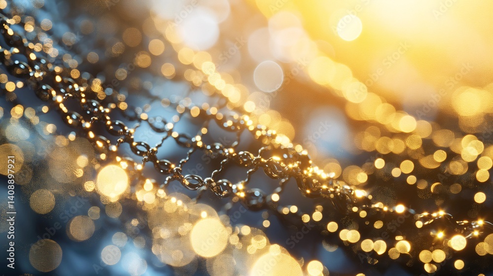 Abstract Gold Chain with Bokeh Effect