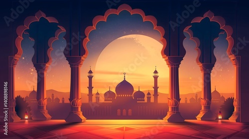Obraz na płótnie Islamic Mosque at Sunset w salonie