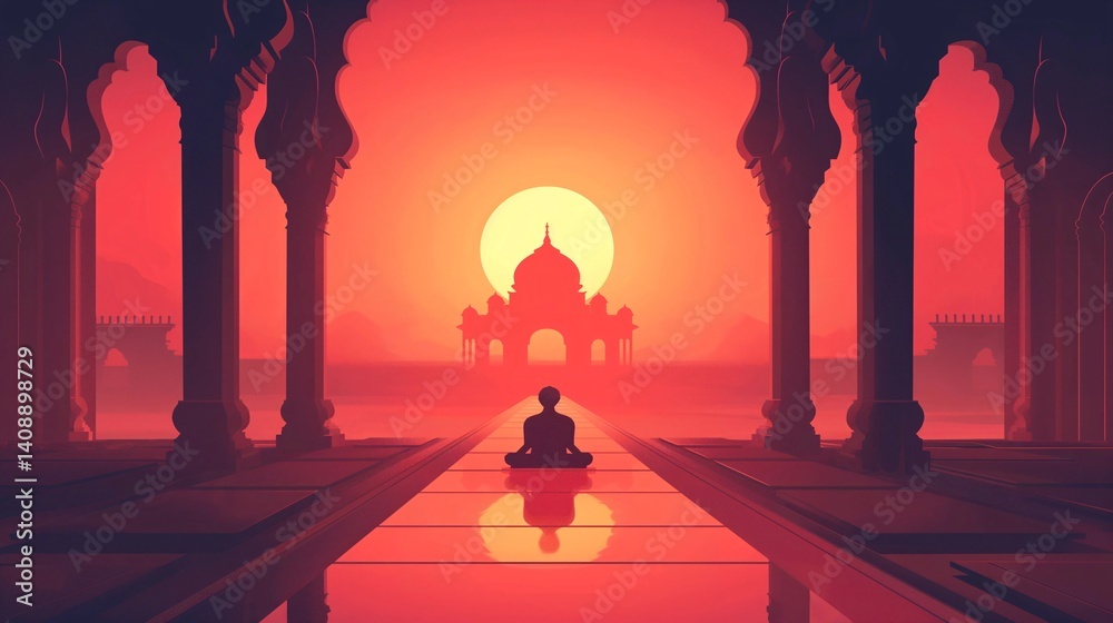 Sunrise Meditation in an Ancient Temple