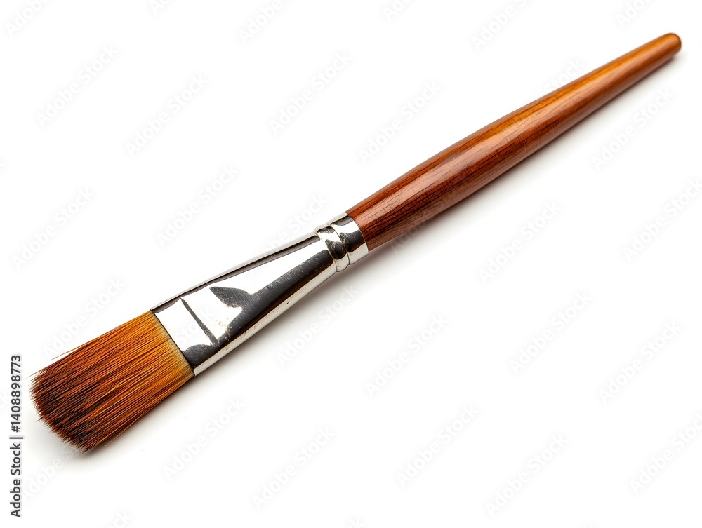 Flat Paint Brush on White Background
