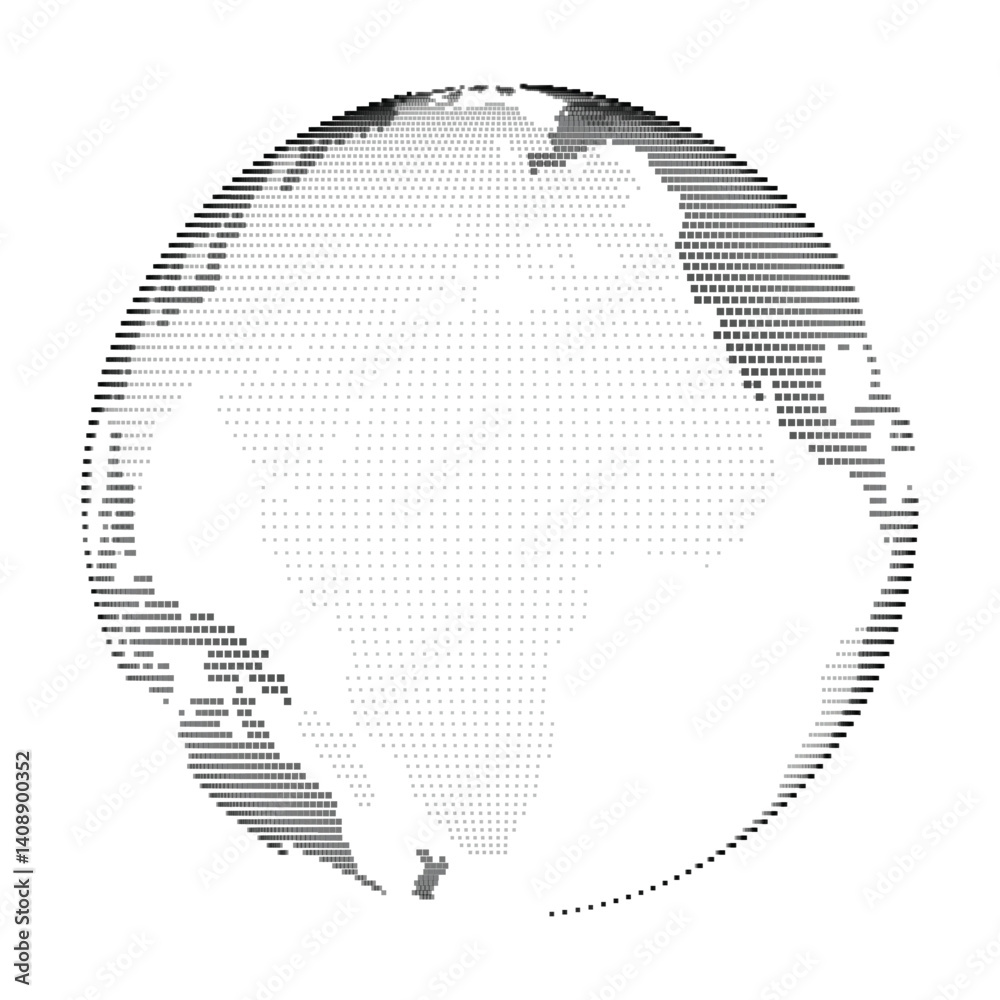 Fototapeta premium Pixelated Globe - Item 08