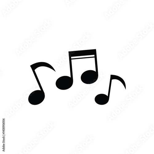 musical note logo icon ilustration flat