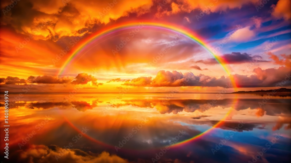 LGBTQ+ Pride Month shines: a double exposure rainbow against a warm orange, a vibrant photo.