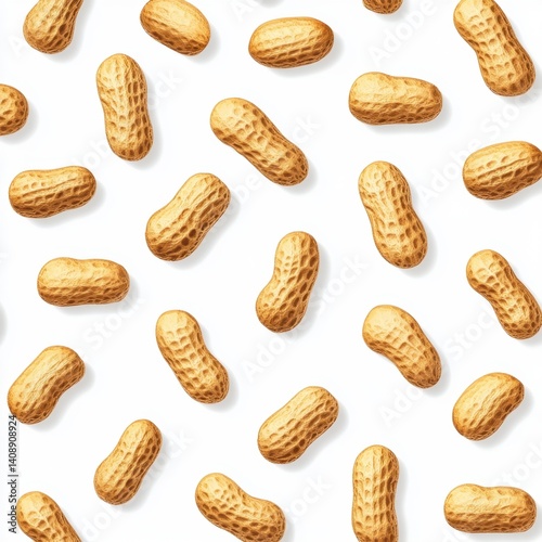 Seamless Pattern of Peanuts on White Background for Design Projects