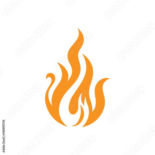 Flame with a curling smoke trail icon illustration